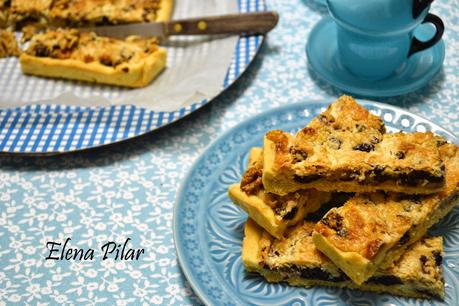 Barritas de cranberries, coco y chocolate blanco