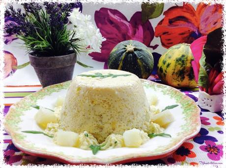 Flan de puerros con salsa de huevo y bacalao