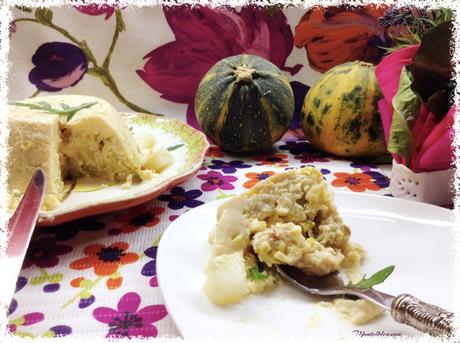 Flan de puerros con salsa de huevo y bacalao