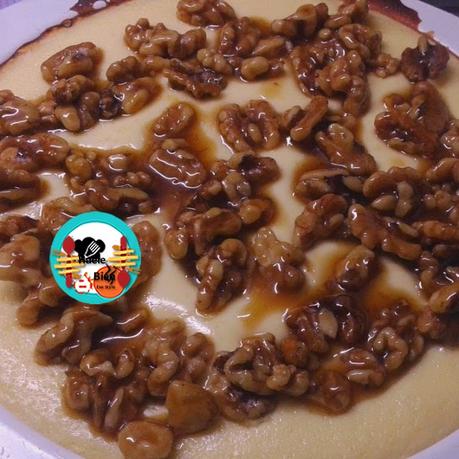 Tarta de queso con nueces y miel