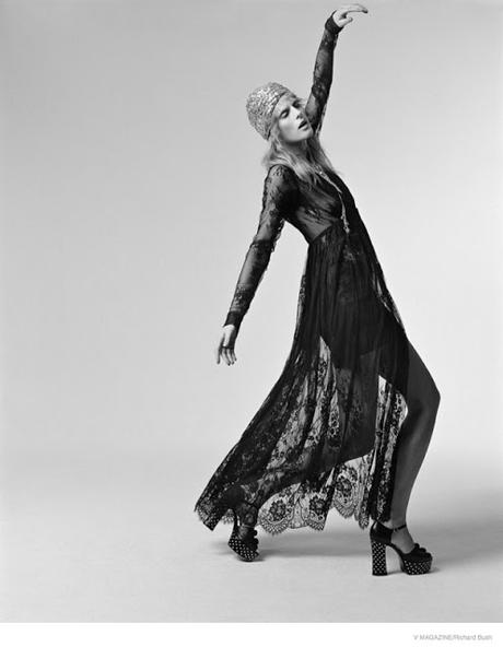 Stella Tennant glam rock para V Magazine