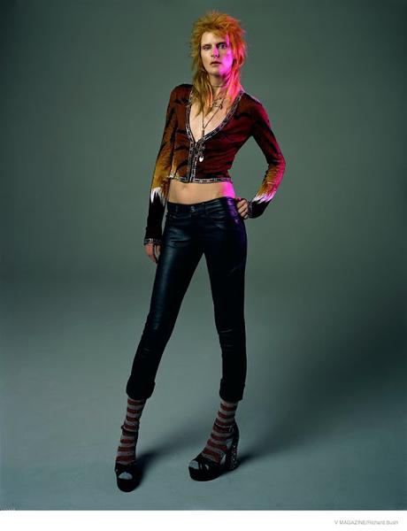 Stella Tennant glam rock para V Magazine