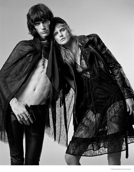 Stella Tennant glam rock para V Magazine