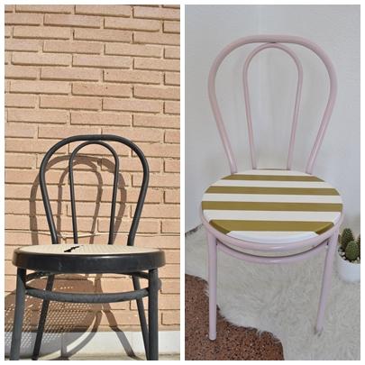 Antes y después de una silla metálica