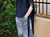 Fringed poncho palazzo pants.