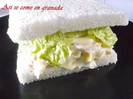 Sandwich de ensaladilla de patata y mahonesa #clubsandwich Sandwich de ensaladilla de patata y mahonesa #clubsandwich