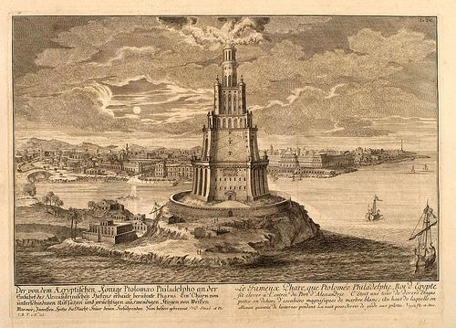005- El Faro de Alejandria-Entwurf einer historischen Architektur 1721- © Universitätsbibliothek Heidelberg