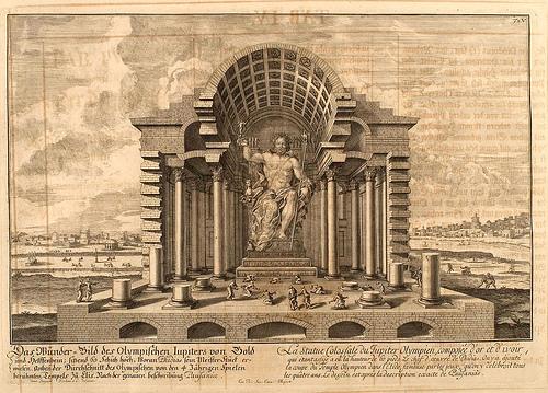 002- Estatua del coloso de Jupiter Olimpico-Entwurf einer historischen Architektur 1721- © Universitätsbibliothek Heidelberg