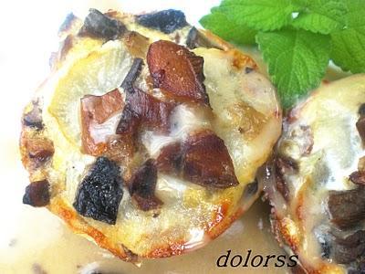 INDIVIDUALES DE NABOS Y SETAS CON SALSA DE TRUFA NEGRA