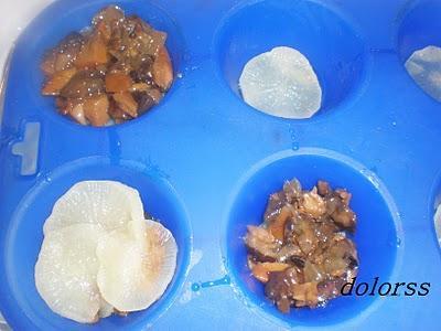 INDIVIDUALES DE NABOS Y SETAS CON SALSA DE TRUFA NEGRA