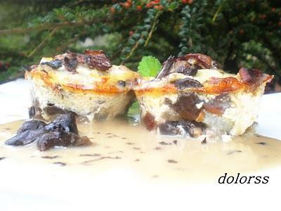 INDIVIDUALES DE NABOS Y SETAS CON SALSA DE TRUFA NEGRA