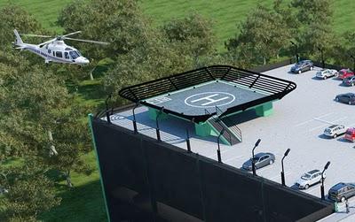 Render 3d: Fabuloso Helipuerto en Edificio de cocheras