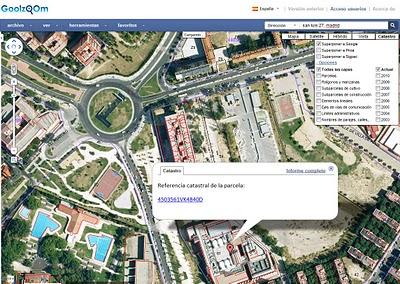 GoolzOOm  acceso al catastro Español  mediante Google Maps
