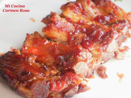 COSTILLAS AL HORNO CON SALSA BARBACOA (BARBACUE RIBS)