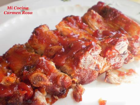 COSTILLAS AL HORNO CON SALSA BARBACOA (BARBACUE RIBS)