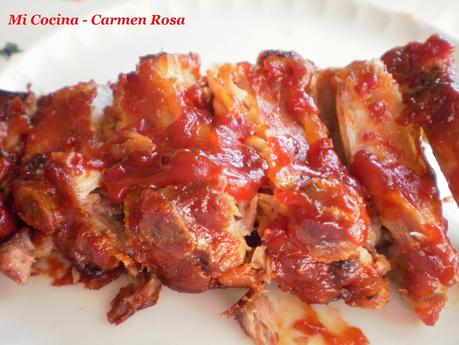 COSTILLAS AL HORNO CON SALSA BARBACOA (BARBACUE RIBS)