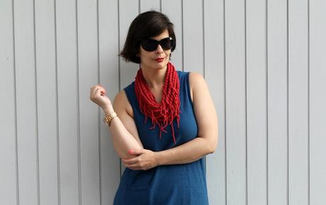 Mis Looks - Vestido azul acero