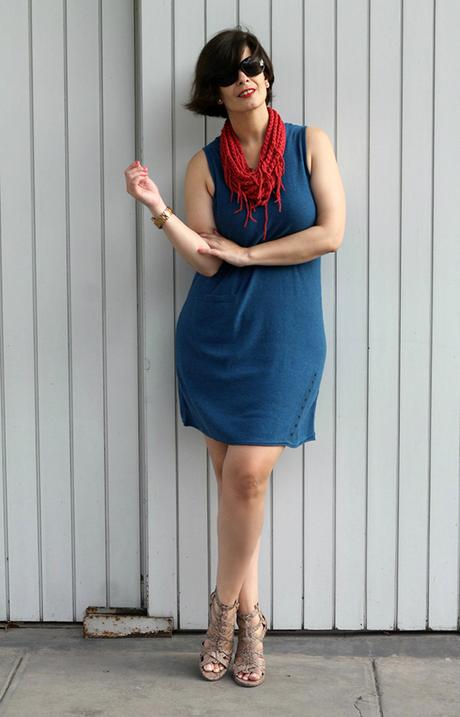 Mis Looks - Vestido azul acero