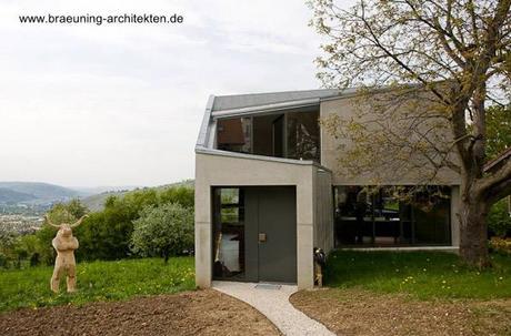 Residencia de concreto moderna en Esslingen Alemania año 2008