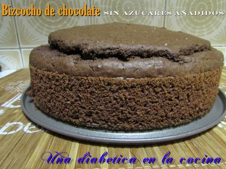 Bizcocho de chocolate sin azúcares añadidos