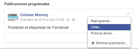 Etiquetado en Facebook