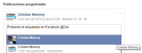 Etiquetado en Facebook