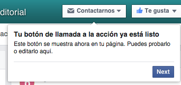 Cómo crear un botón de llamada a la acción en Facebook boton llamada listo