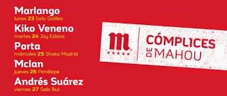 Conciertos Cómplices de Mahou con Marlango, Kiko Veneno, Porta, M Clan y Andrés Suárez