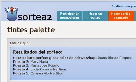 Ganadoras del sorteo