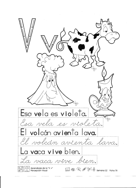 Aprendizaje de la V , v percepción visual