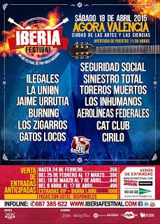 Iberia Festival 2015: Ilegales, La Unión, Jaime Urrutia, Burning, Seguridad Social, Siniestro Total...