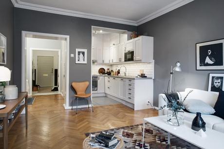 Un apartamento en gris y blanco; Elegancia y modernidad.