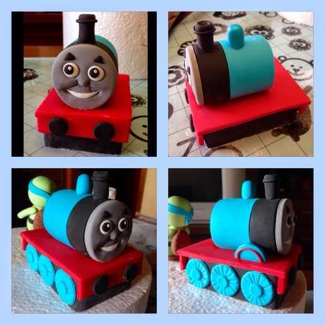 Tarta y tutorial Tren Thomas en fondant