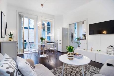 interiores de pisos pequeños decoración pisos pequeños decoración nórdica escandinava cocinas pequeñas en L cocinas pequeñas cocinas nórdicas cocinas con encimera de madera cocinas blancas modernas blog decoración de interiores 