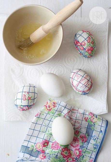 Huevos decorados para Pascua con la técnica del decoupage