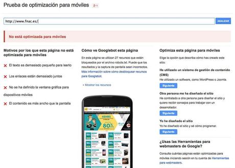 Optimizacion Movil Google FNAC