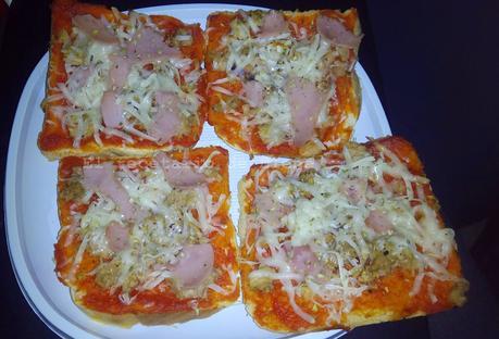 Pizza en pan de molde
