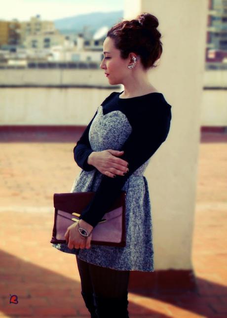 Minivestido de Paño-Tweed Minidress-Tweed Mini Robe