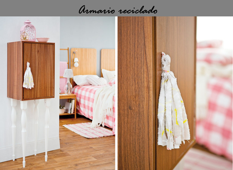Un romántico dormitorio con reciclado y diy