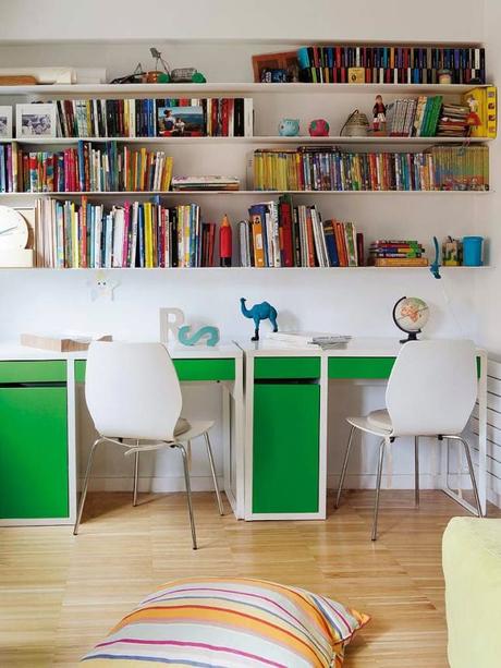 Decoración con estanterías de libros