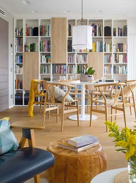 Decoración con estanterías de libros