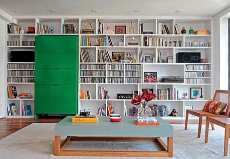 Decoración con estanterías de libros