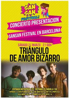Sorteamos entradas para Triángulo de Amor Bizarro en Barcelona (fiesta de presentación del SanSan Festival)