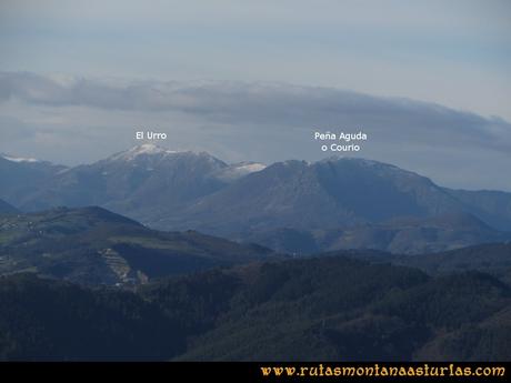 Ruta Sierra Bufarán, picos Degollada o Grande y Cotera: Vista del Urro y Peña Aguda o Courio