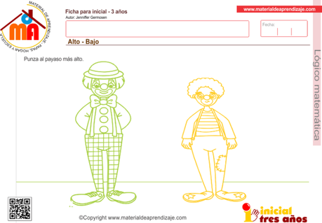 Alto – bajo 2: lógico matemática 3 años Alto – bajo 2: lógico matemática 3 años