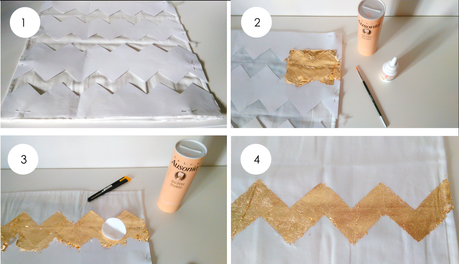 Diy: Cojín de Chevron con pan de oro