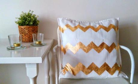 Diy: Cojín de Chevron con pan de oro