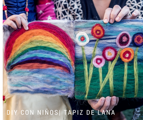 Experimentar el color con lana (DIY con niños) diy tapiz de lana tecnica tutorial manualidades infantil niños