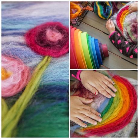 Experimentar el color con lana (DIY con niños) diy tapiz de lana tecnica