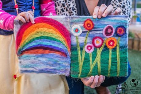 Experimentar el color con lana (DIY con niños) tapiz de lana diy niños color